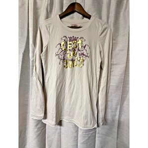 Juicy Couture Women's Long Sleeve Shirt Crew Neck C'est la Juicy Size L Cotton